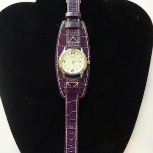 Vintage Michael Kors Purple Leather Bohemiam Wrist - image 1